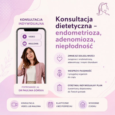 kobieta uśmiechająca się i trzymająca się za głowę w tle napisy czarne i fioletowe