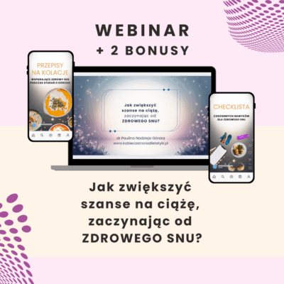 ekran laptopa z webinarem i dwa smartfony