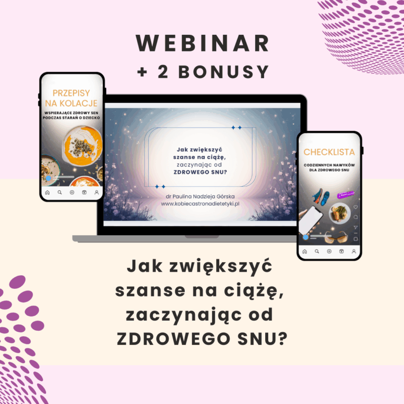 ekran laptopa z webinarem i dwa smartfony